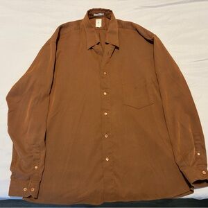 Brown Long Sleeve Button-Up Shirt
